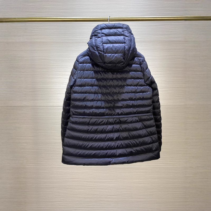 High Version Mongolian Pocket Drawstring Waist Autumn and Winter Lightweight Simple Women's Hooded down Jacket Coat