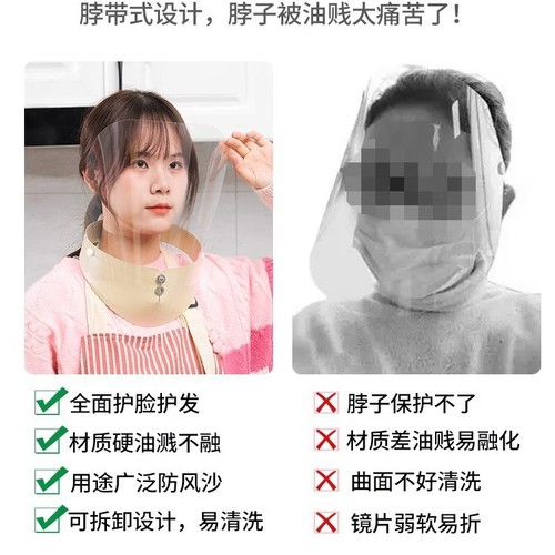 Cooking mask kitchen grease-proof face shield for frying food anti-oil splash tool oil splash protection cover face protector cooking hat