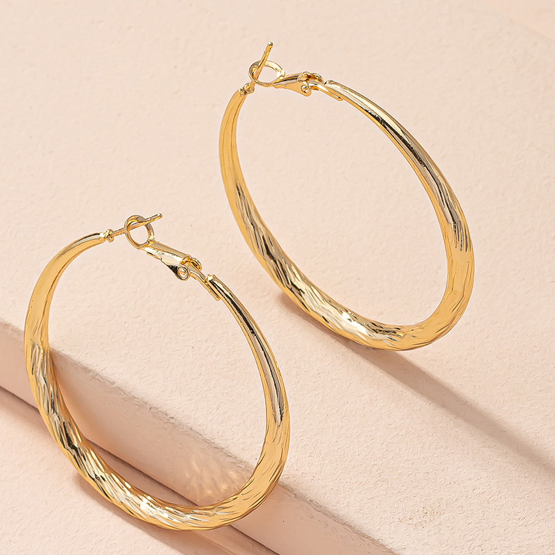 1 Pair Simple Style Round Alloy Plating Womenu0027S Earrings