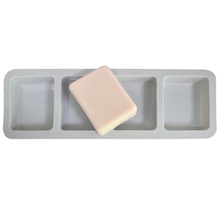 4连方形长方形手工皂模具 四连方格硅胶烘培蛋糕模 四孔方格易脱
