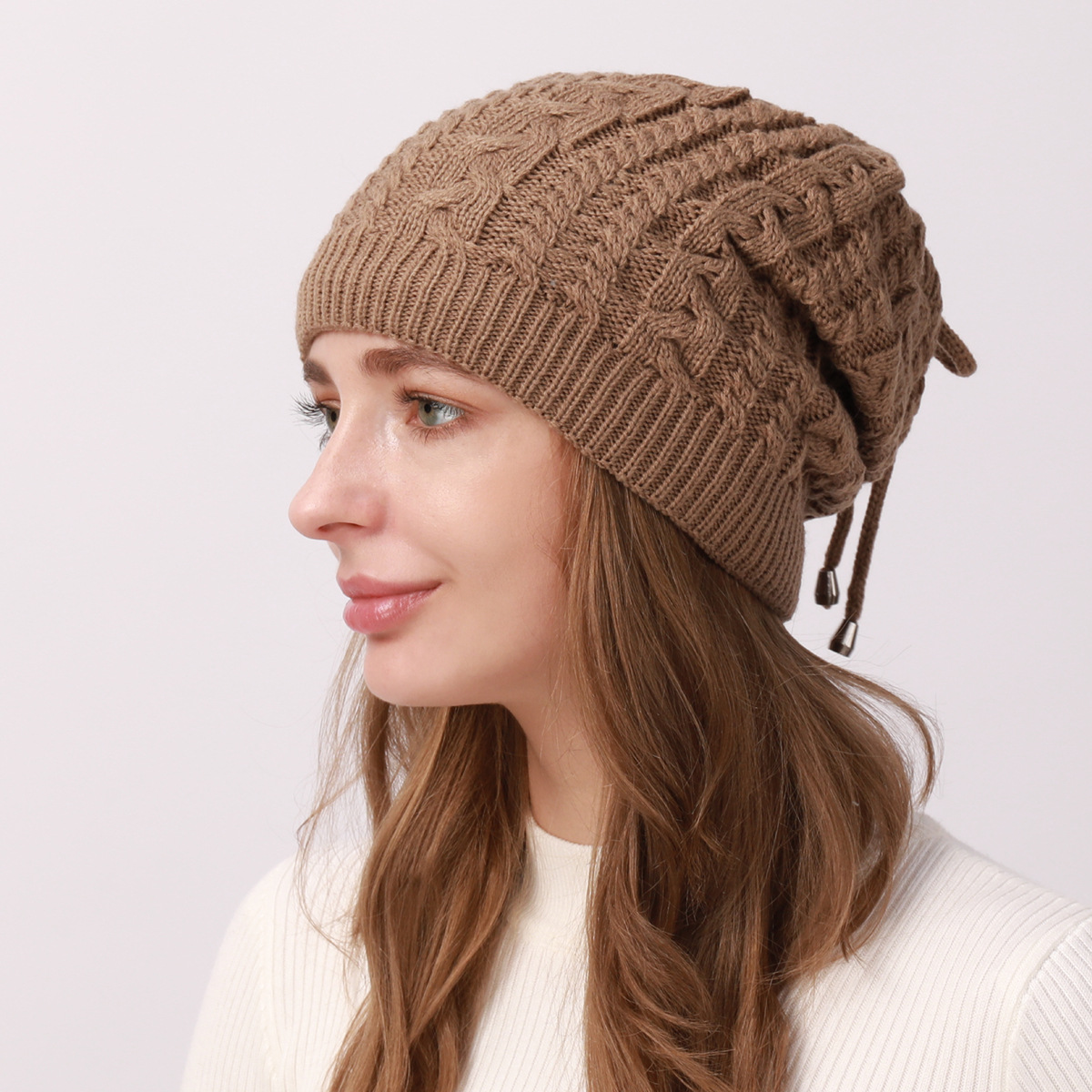 Damen Strickmütze Und Nackenwärmer Set Für Den Winter_voghion.com