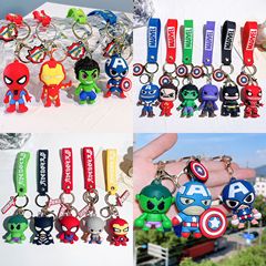 100種類のアベンジャーズのスーパーヒーローのキーホルダーはアメリカのキャプテンの緑の巨人がスパイダーマンを滅ぼして死んで公仔に仕えます。