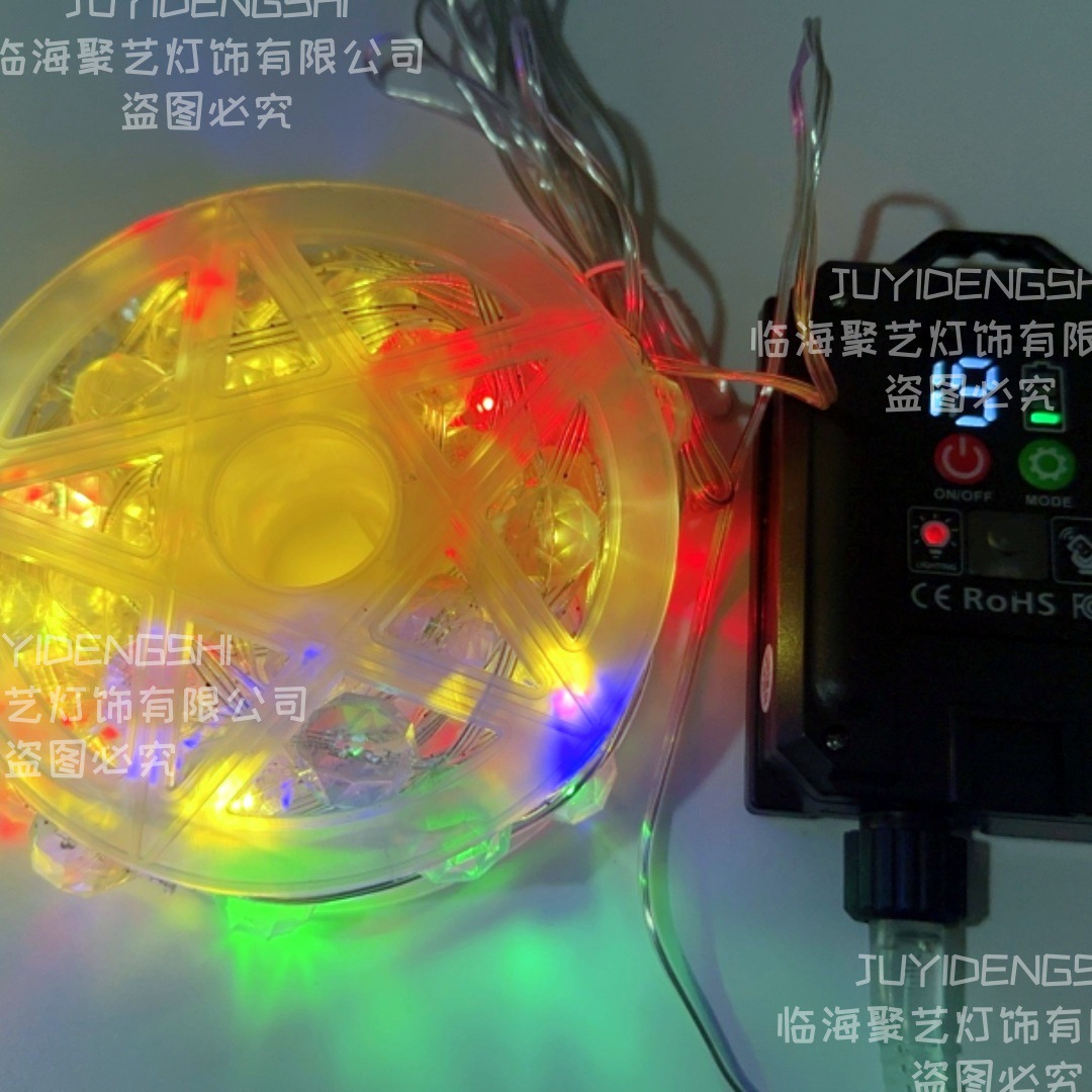 String de lámpara de cristal romántica decoración de cumpleaños lámpara de color solar estrella al aire libre decoración de vacaciones