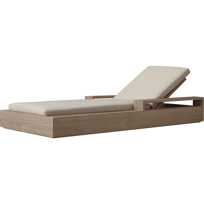 Cama de teca para exteriores, tumbona, muebles de teca para patio al aire libre, impermeables y resistentes al sol, silla de playa para piscina. image 6