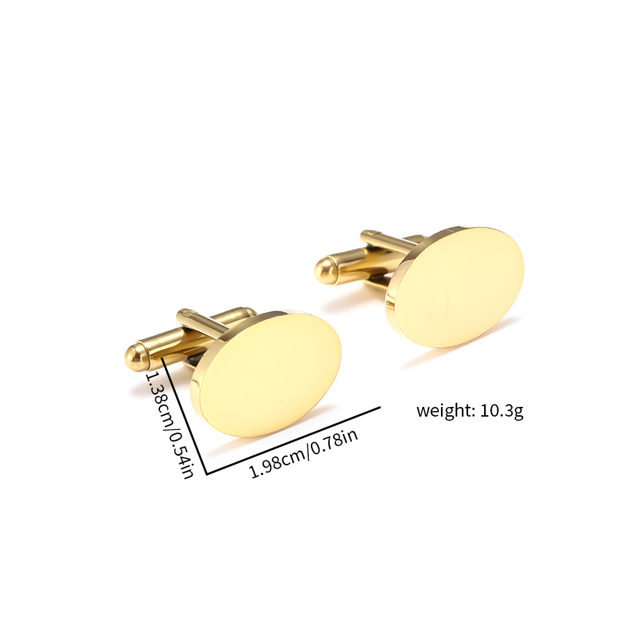 Neue ovale Manschettenknöpfe aus Edelstahl, Titanstahl, Spiegellaser, französisches Businesshemd, runde Manschettenknöpfe für Herren_voghion.com