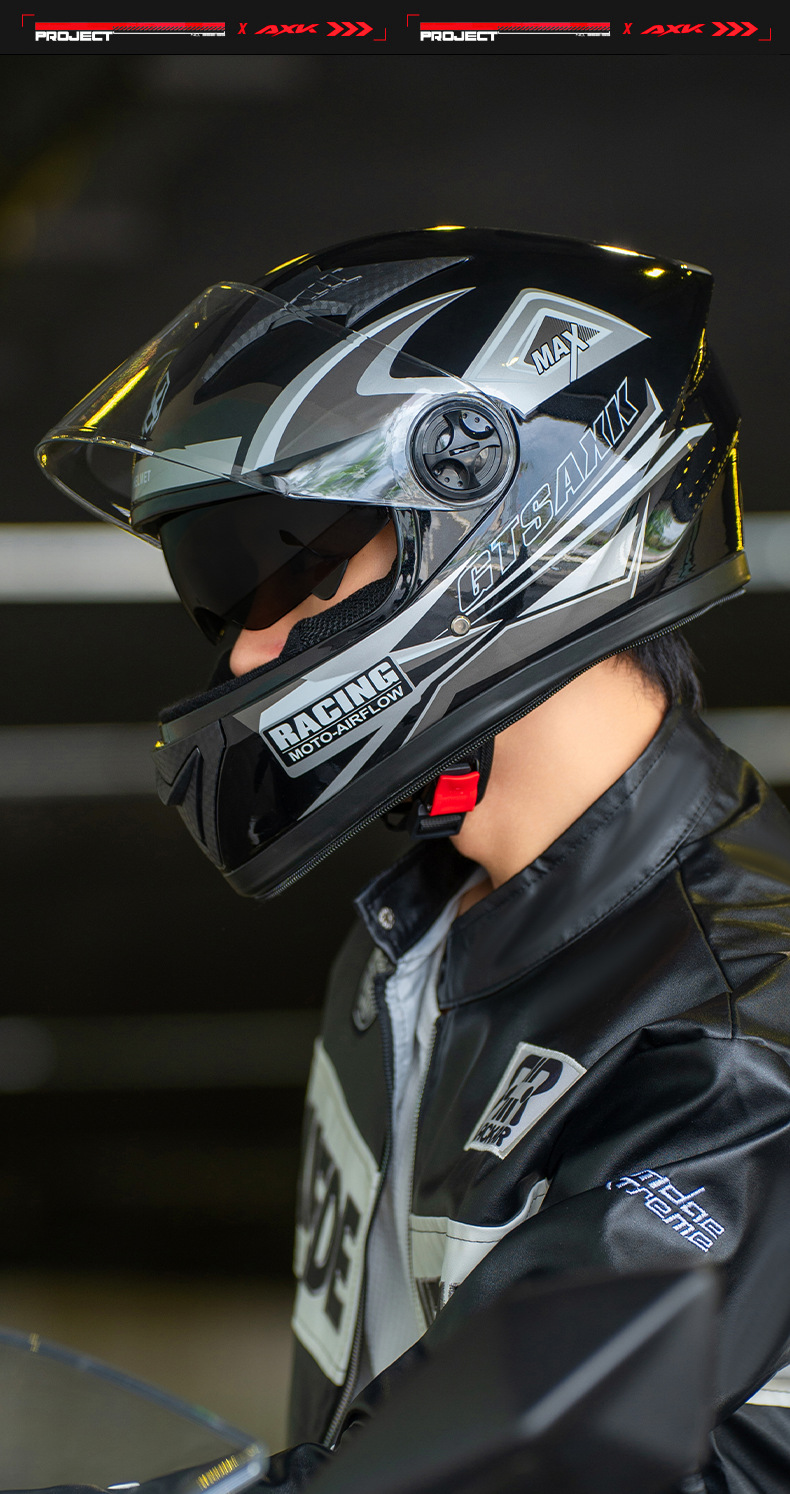 Foreign Trade Exclusive Electric Vehicle Helmet for Men, Winter Warm Full-Face Helmet for Motorcycle Riding, Women's All-Season Full-Face Helmet