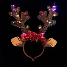 酷萊思特發光頭箍跨境專供聖誕節裝扮麋鹿頭飾廠家直銷發光發箍