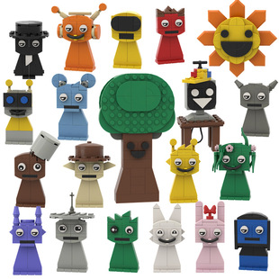 Cross-border rhythm box Sprunki Plush building blocks game peripheral toy ornaments hand-made doll model