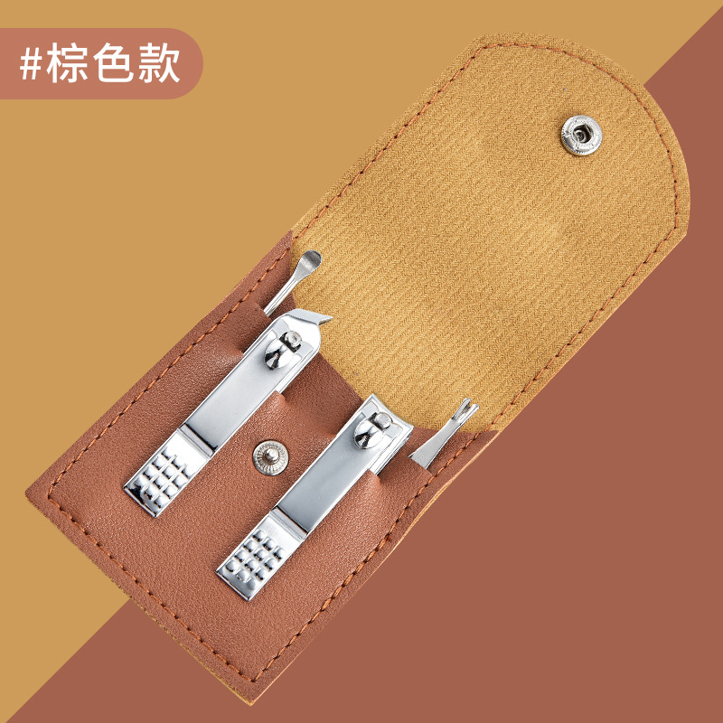 Fabricante de bolsas de hebilla Spot Juego de cortaúñas Juego de cortaúñas Juego de 4 piezas Bolsa de hebilla plegable Herramienta de manicura portátil