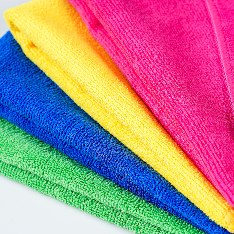 Fabricantes al por mayor poliéster brocado urdimbre microfibra toalla absorción de agua no es fácil de perder el pelo cocina toallas limpias toallas de limpieza