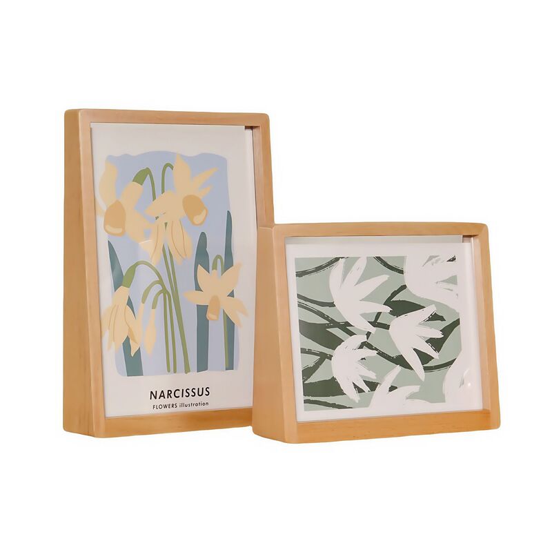 Cross-Border Amazon Creative Gift Ornaments Beech Wood Table 7inch 8inch U-Shaped Photo Frame Solid Wood T-Shaped Photo Frame Table Setting