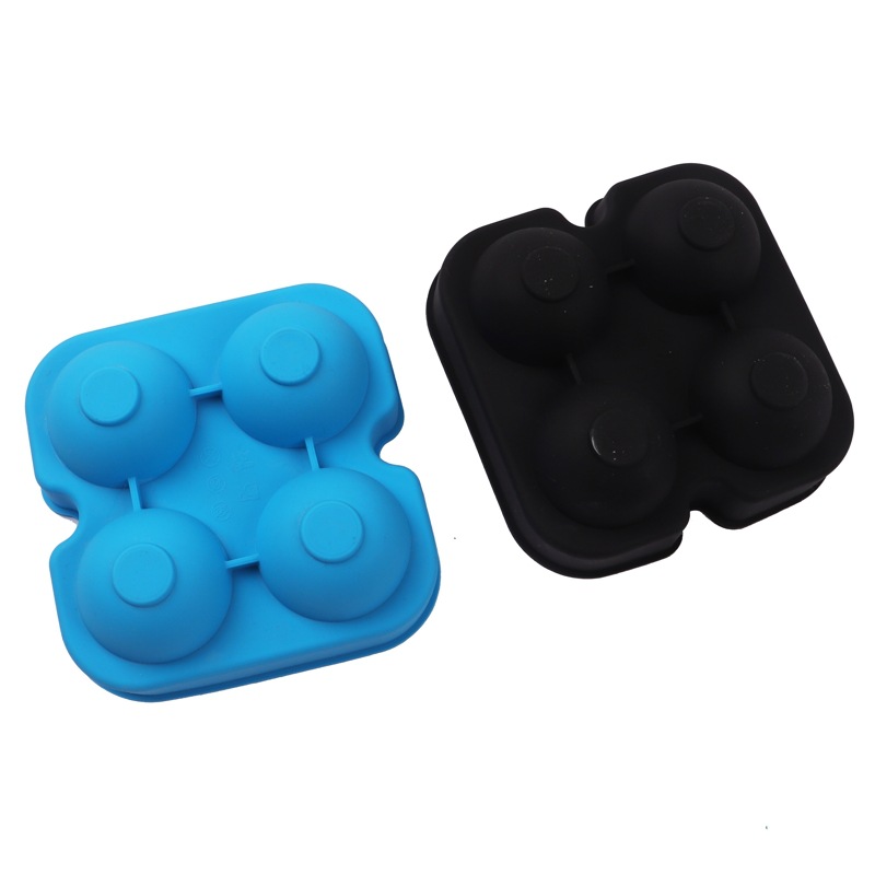 Molde de silicona directo de fábrica molde de silicona de hockey sobre hielo de 4 hoyos molde de cubo de hielo de fútbol de hielo molde de cubo de hielo whisky