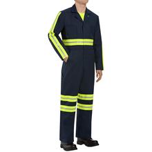 Men's Enhanced Visibility Twill Action Back Coverall with Ch