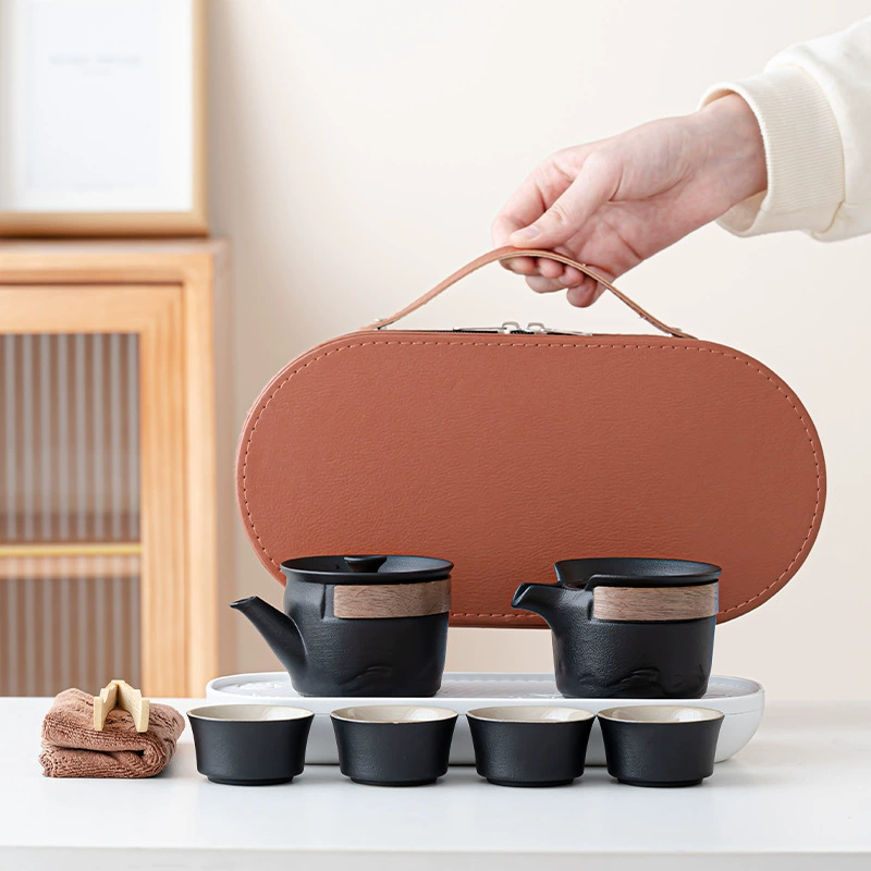 Sansui, handheld travel tea set for traveling, light luxury style, Birthday gift