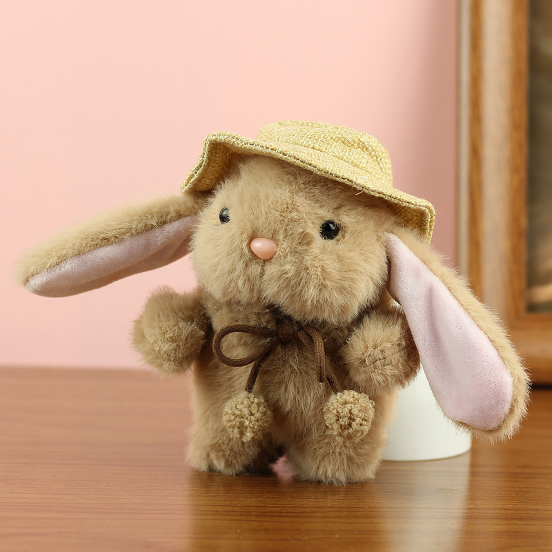 Adorable Peluche de Conejito, Colgante para Sombrero, Llavero, Adorno para Bolsa, Muñeco de Conejo Blanco, Regalo image 6