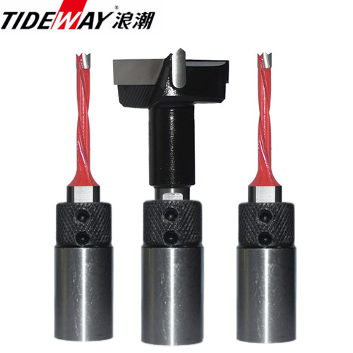 Industrial-grade row drill three-in-one drill bit three-point two-edged woodworking hole opener four-edged forward and reverse drill TIDEWAY wave