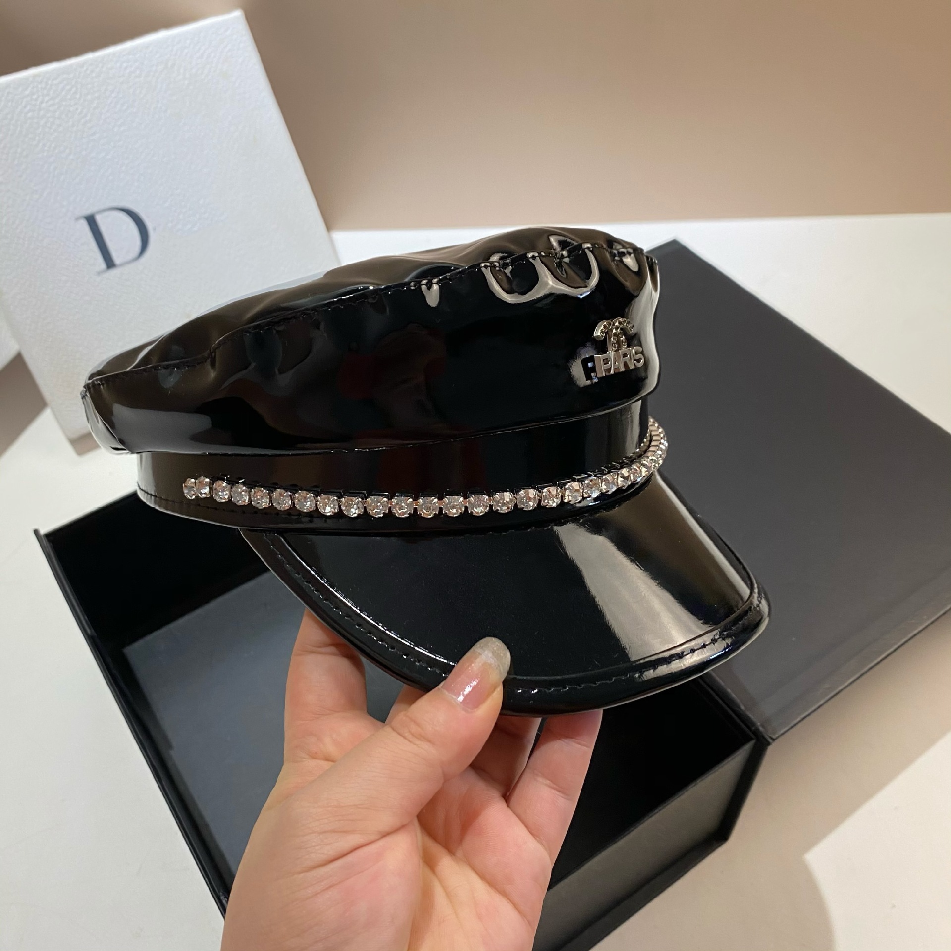 Xiaoxiang Fengshui Diamant Lys Læder Marineblå Personlig Moderapport Børn Forår og Efterår Sød Cool Pige_voghion.com