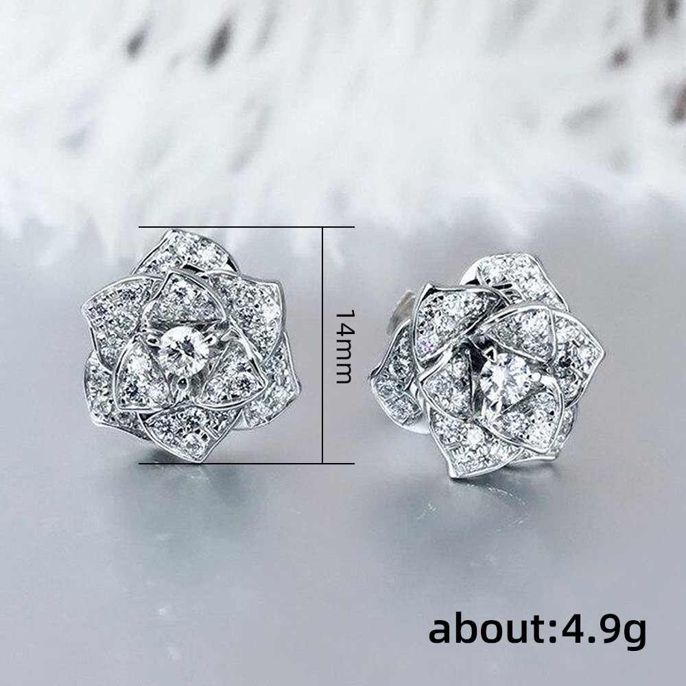 Zircon Stud Earrings Multi-coloured Crystal Jewellery Gift_voghion.com