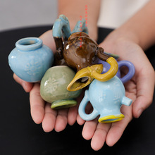 好石寨创意迷你花瓶摆件装饰复古怀旧桌茶玩旅游景点唐三彩小花器