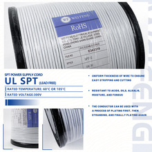 UL SPT-2��Ҏ�Դ��18/16AWG��Ҏ�h��ƽ��SPT�ͼ��~PVC�^���Դ��