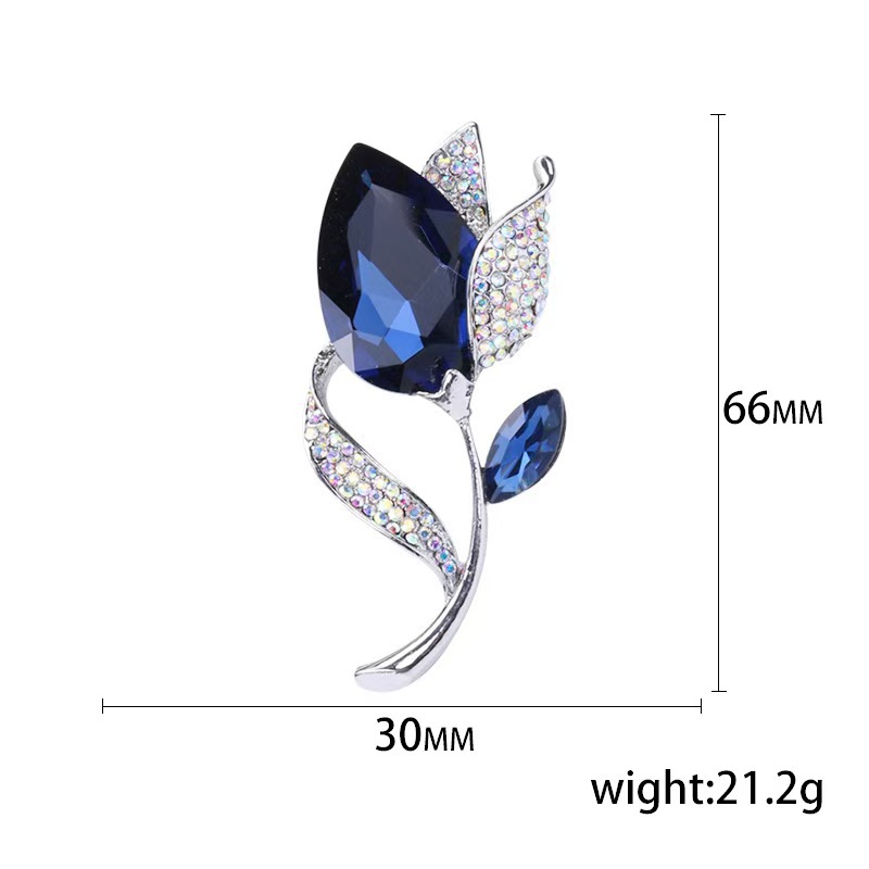 Tulpenbloem kristallen broche voor heren en dames speld_voghion.com