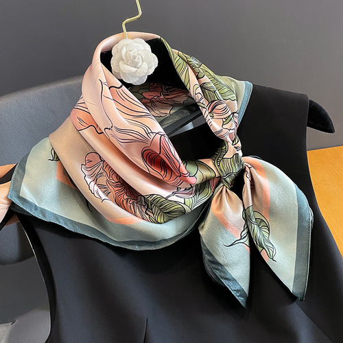  spring and autumn new fashion mulberry silk scarf women's decorative scarf silk 70 small square scarf shawl scarf dual use