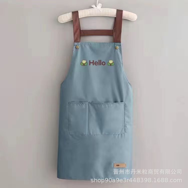围裙防水防油男女款厨房做饭围腰纯色简约背带大兜餐厅工作服加长|undefined
