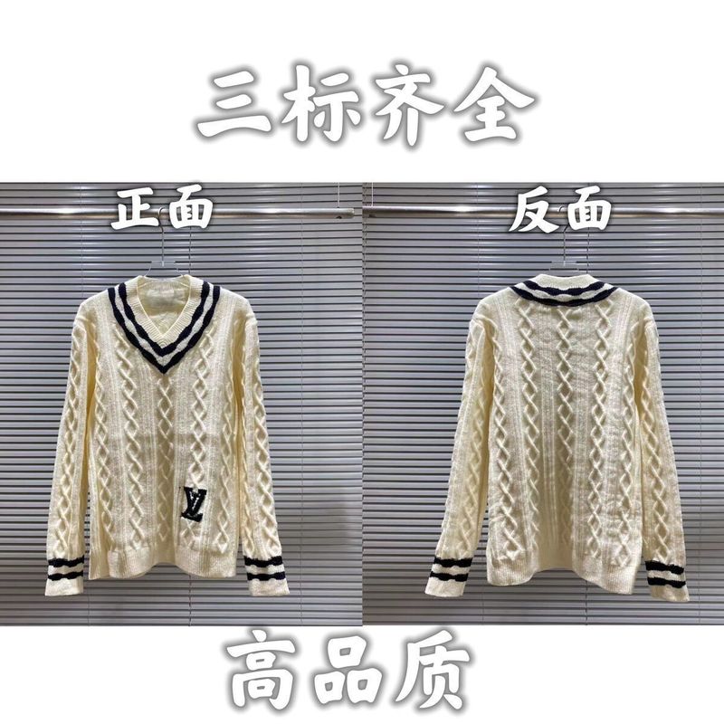 24秋冬新款潮牌字母满身logo圆领针织毛衣男女款宽松休闲上衣|undefined