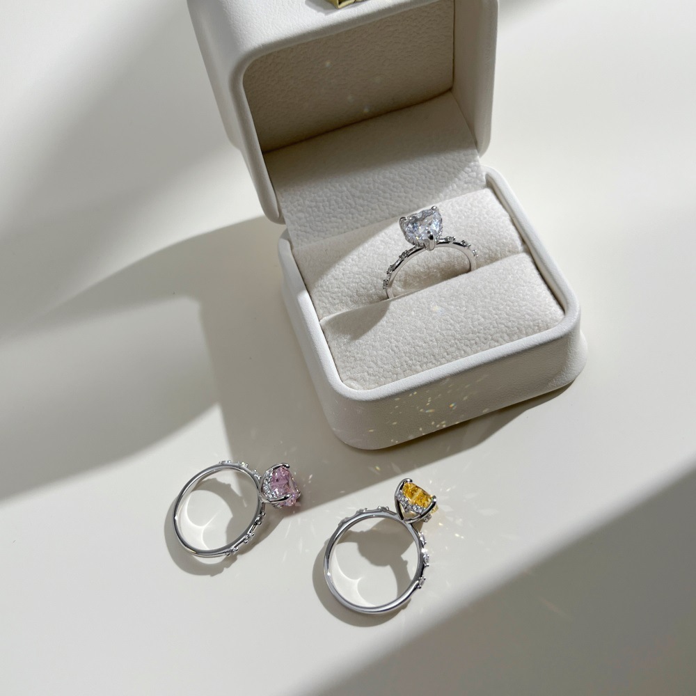 3g Weight Zircon Inlay Material Rings Classification 1 Piece Quantity Daily Occasion 925 Sterling Silver Material Heart Shape Pattern Women's Gender Plating Design Elegant Style 925 Sterling Silver Zircon Heart Shape Rings 925 Sterling Silver Rings 37