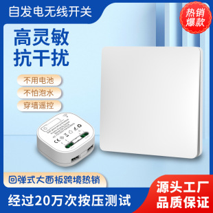 Gaolingmin large panel self-generating wireless switch household waterproof wall switch battery-free waterproof remote control switch
