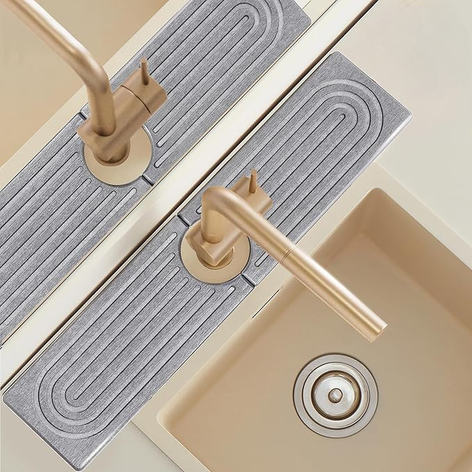 밝은 회색 링 슬롯형 수도꼭지 패드