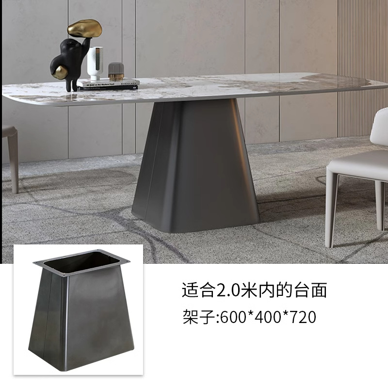 Mesa de acero inoxidable soporte de piernas de mármol base de lujo ligero marco de soporte de tabla de roca mesa redonda pie de mesa larga isla marco de mesa pie de comedor