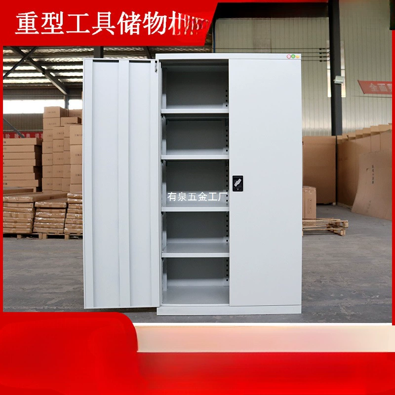 Прочный инструментальный шкаф из утолщенного железа для мастерской, авторемонта, с двумя дверцами, многоярусными ящиками и ящиком для инструментов