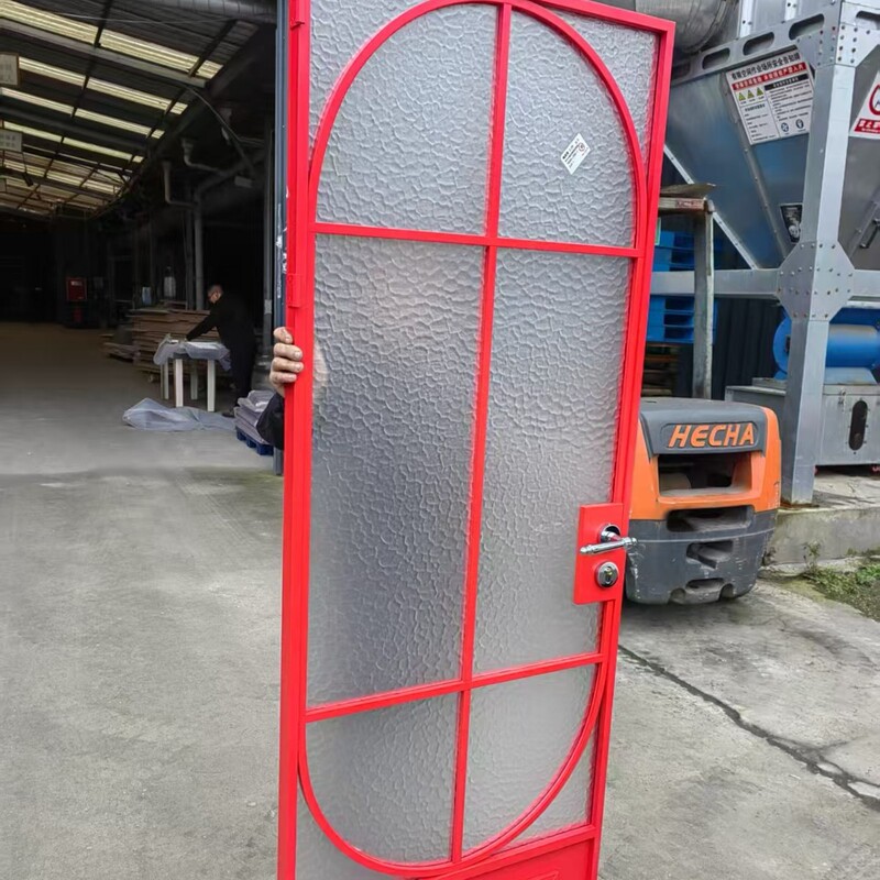 French Retro Toilet Door Toilet Red Aluminum Alloy Door Old Steel Window Door Personalized Stained Glass Door Factory Batch French Retro Toilet Door Toilet Red Aluminum Alloy Door Old Steel Window Door Personalized Stained Glass Door Factory Batch