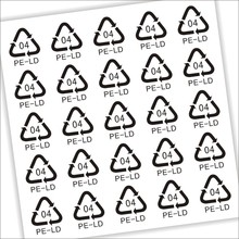 塑料袋04循环不干胶贴 04回收贴纸 PE-LD04环保透明PVC标贴Q