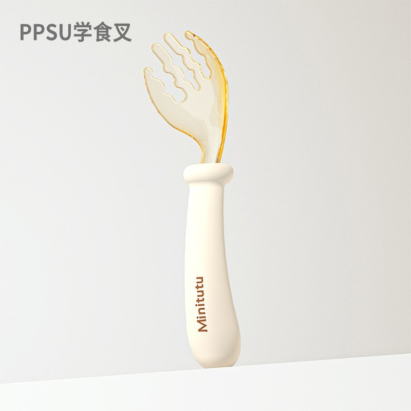 Minitutu Baby Self-Eating Spoon, entrenamiento de niños, Spoon curvo, caja de almacenamiento, conveniente para comer image 4