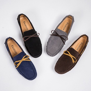 2024 New Men's Small Size Beanie Shoes Couple Printed Slip-On Casual Shoes Large Size Live Broadcast Driving Shoes