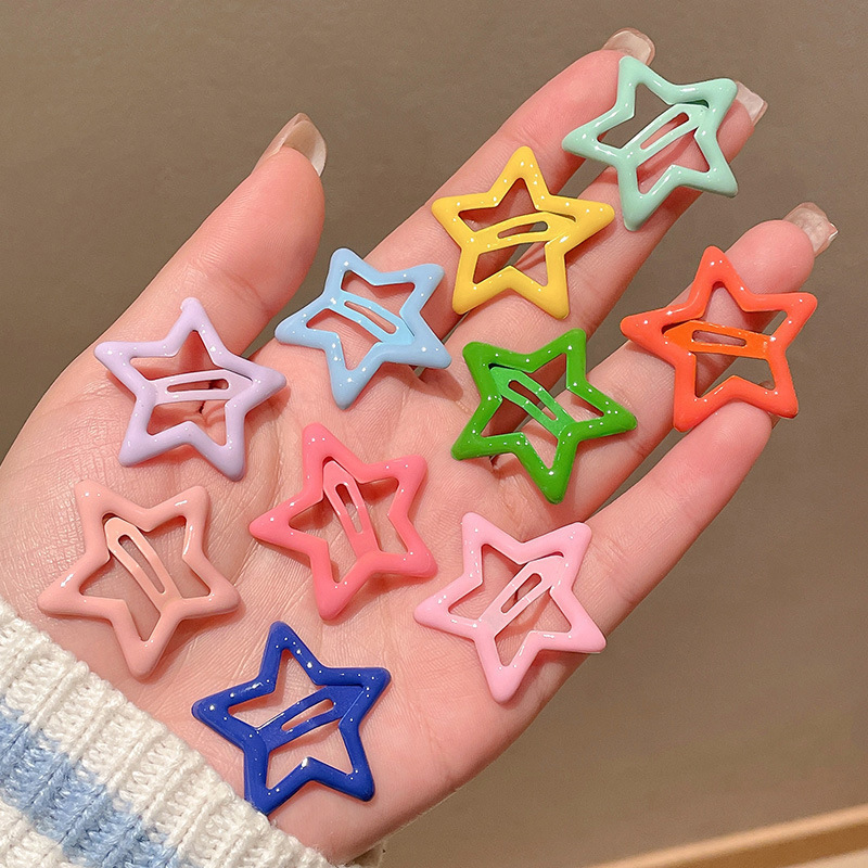 夏カラフルな星額サイドヘアクリップかわいいベビー bb クリップヘアクリップ前髪クリップ少女ヘアアクセサリークリップ|undefined