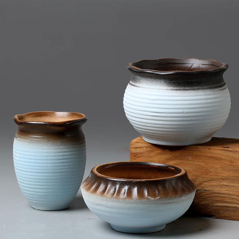 Estrella azul simple cerámica pequeña maceta suculenta planta suculenta hogar suculenta olla especial venta directa de la fábrica al por mayor