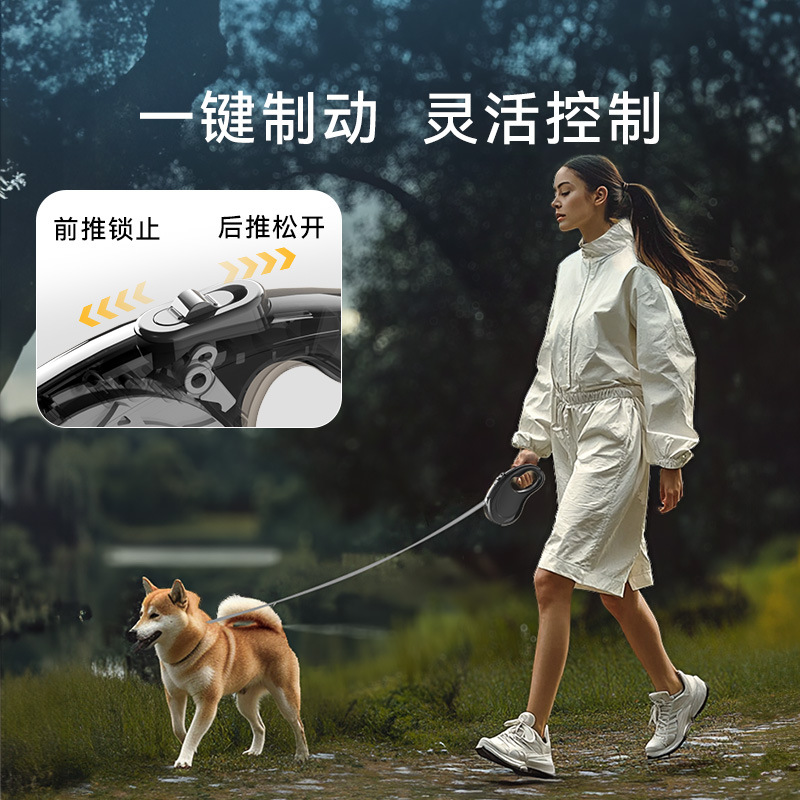 Cuerda de tracción automática para perros fuera de color sólido gato salvaje cuerda de paseo retráctil para perros cuerda de paseo para mascotas