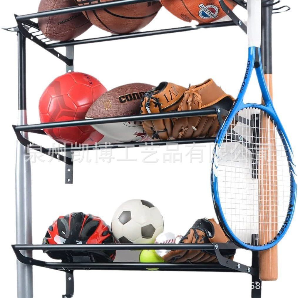 Многоярусная напольная стойка для хранения баскетбольных мячей с колесами, разборная, для трансграничной торговли, дропшипинг