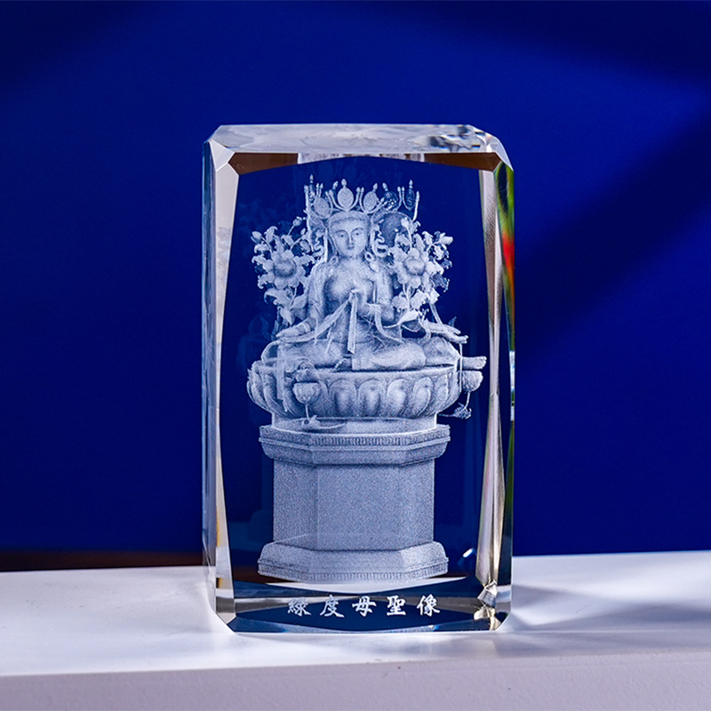 Escultura interior de cristal Serie de animales 3D Estatua de Buda de cristal Modelo de edificio de cristal Decoración del hogar Recuerdos de viaje Suministro transfronterizo