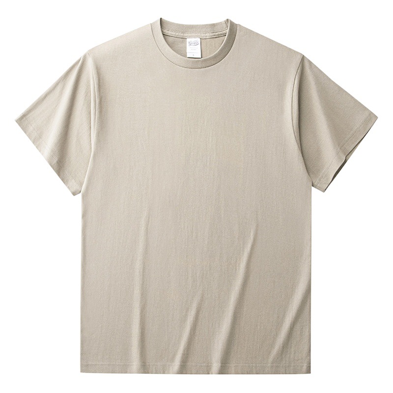 250g de estilo japonés pesado de algodón suelto Camiseta de manga corta para hombres y mujeres camiseta blanca de color sólido camisa de fondo suelta moda INS