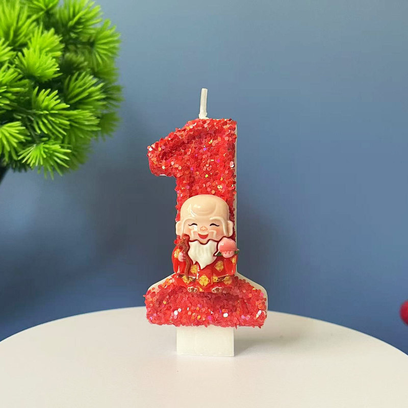 寿仙喜庆高齢者向け誕生日デコレーションデジタルバースデーキャンドル赤色誕生日ケーキクリエイティブ超キラキラ光る|undefined