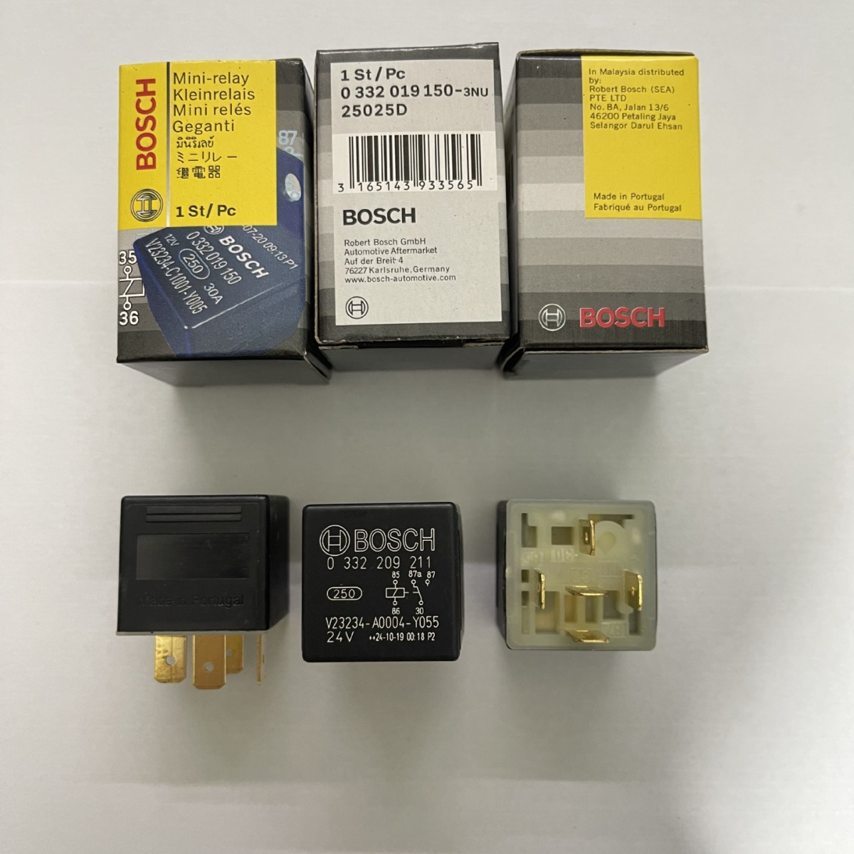 博世汽车继电器V23234-A0004-Y055博世24V 5脚继电器0332209211