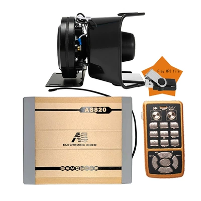 Car horn/tweeter high-power MP3 loudspeaker - mp3-function-as820m-host-black-falcon-speaker-set-12v