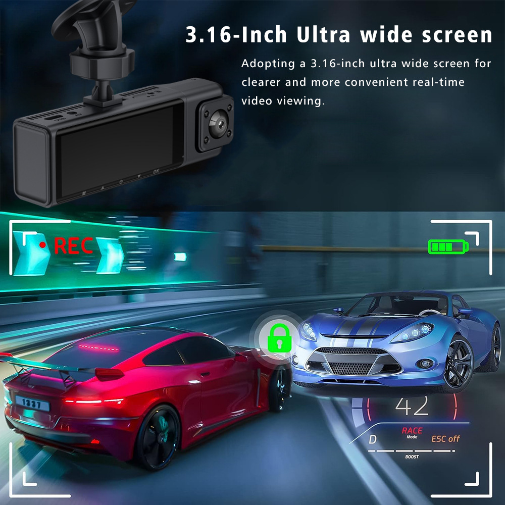 Cross-Border Four-Lens Driving Recorder, High-Definition 1080P Wide-Angle Night Vision, Wifi In-Car Front and Rear Vehicle Recorder