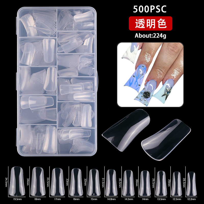 Ventas transfronterizas en caliente 500 piezas nuevas piezas de uñas de boca de pato, piezas de uñas en forma de abanico calientes en Europa y América.