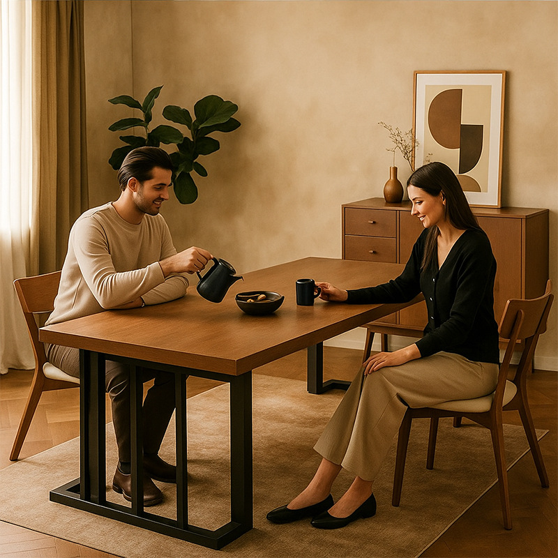 Mesa de comedor, mesa de comedor comercial, mesa de comedor simple, sala de estar, mesa de alquiler doméstica, mesa rectangular