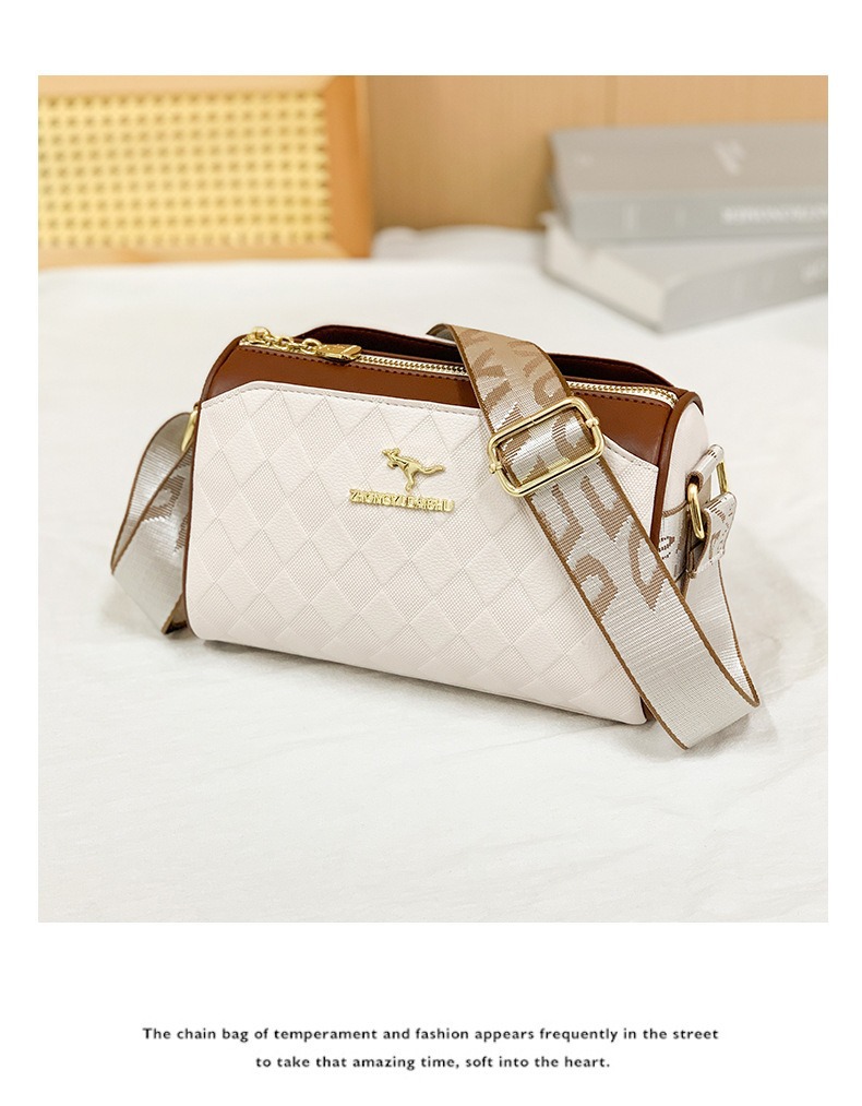 Borsa a tracolla larga da donna con motivo a quadri, stile vintage, modello marsupio, borse all'ingrosso._voghion.com